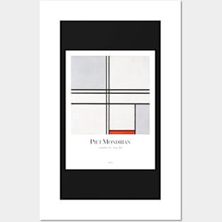 Composition No. 1 Gray-Red with text Posters and Art